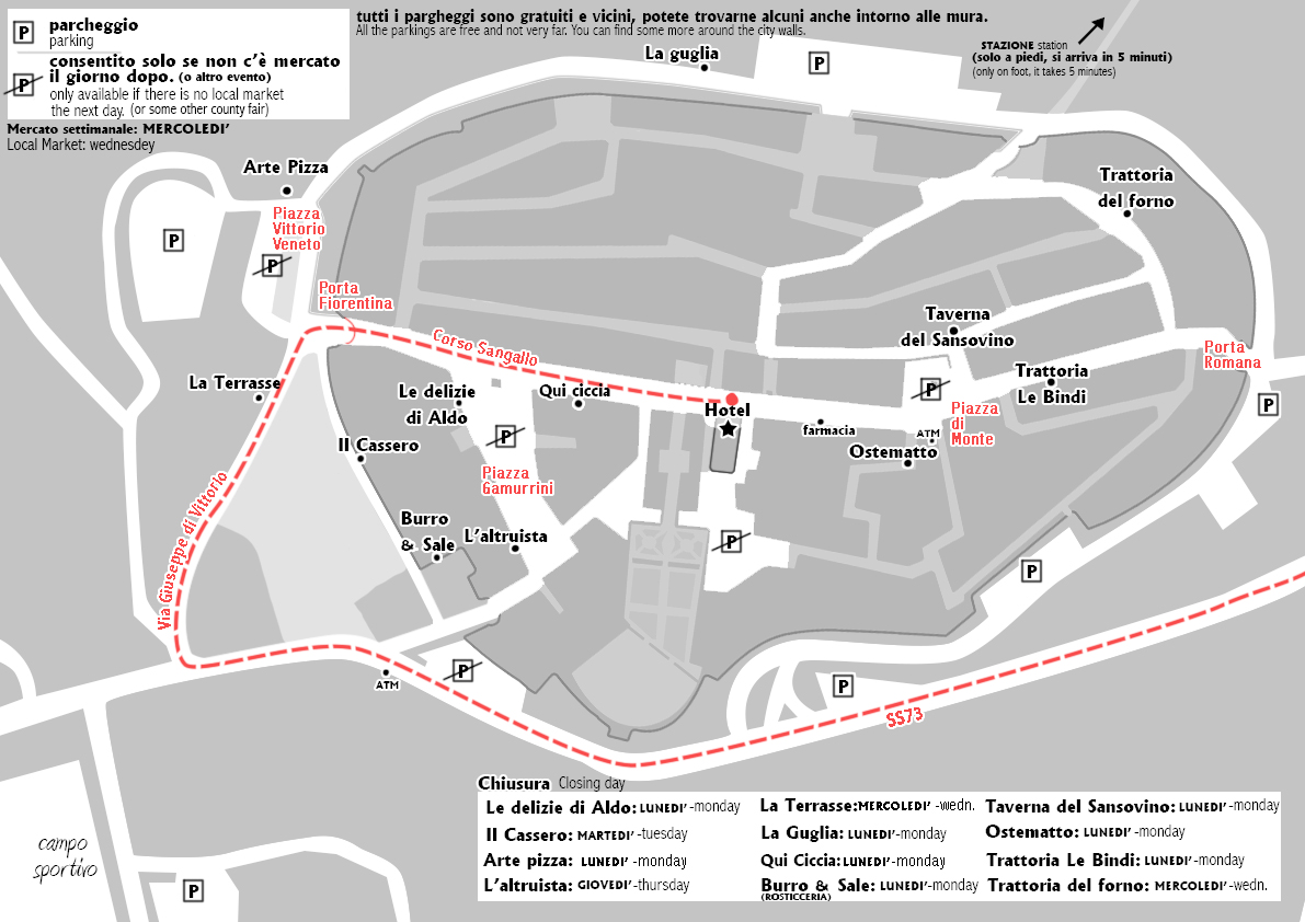 Mappa arrivo hotel logge dei mercanti monte san savino